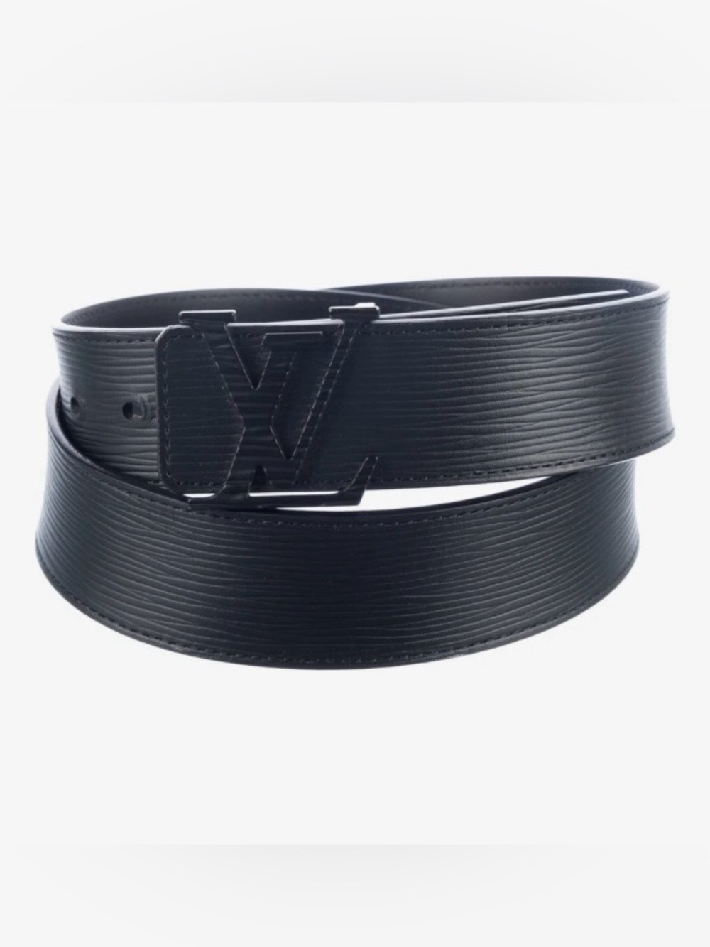 Authentic Louis Vuitton Initiales Black Epi Leather Belt with Box